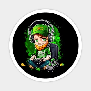 St Patricks Day Video Game Shirt | Gamer Leprechaun Irish Gamer Boys St Patricks Day Men -Shamrock Video Game controller - st patrick gamer for boys men Magnet